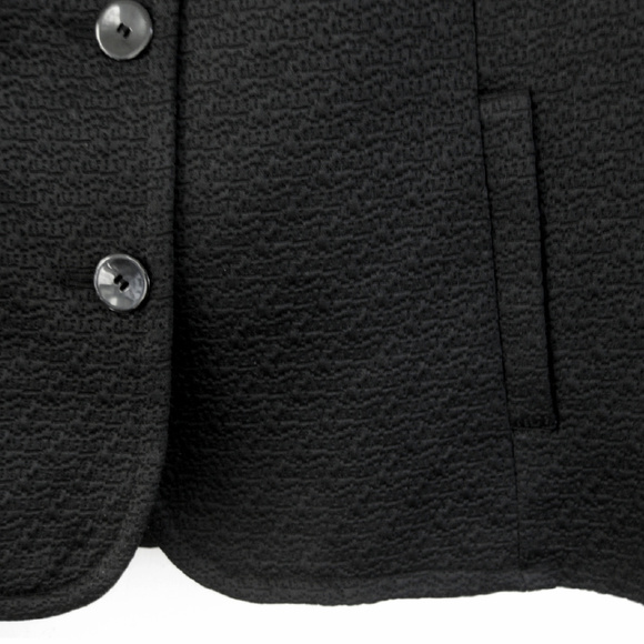 NWT Textured black blazer L Chico's 2 $118 Poly Cotton 3-button Princess seams - Picture 3 of 6
